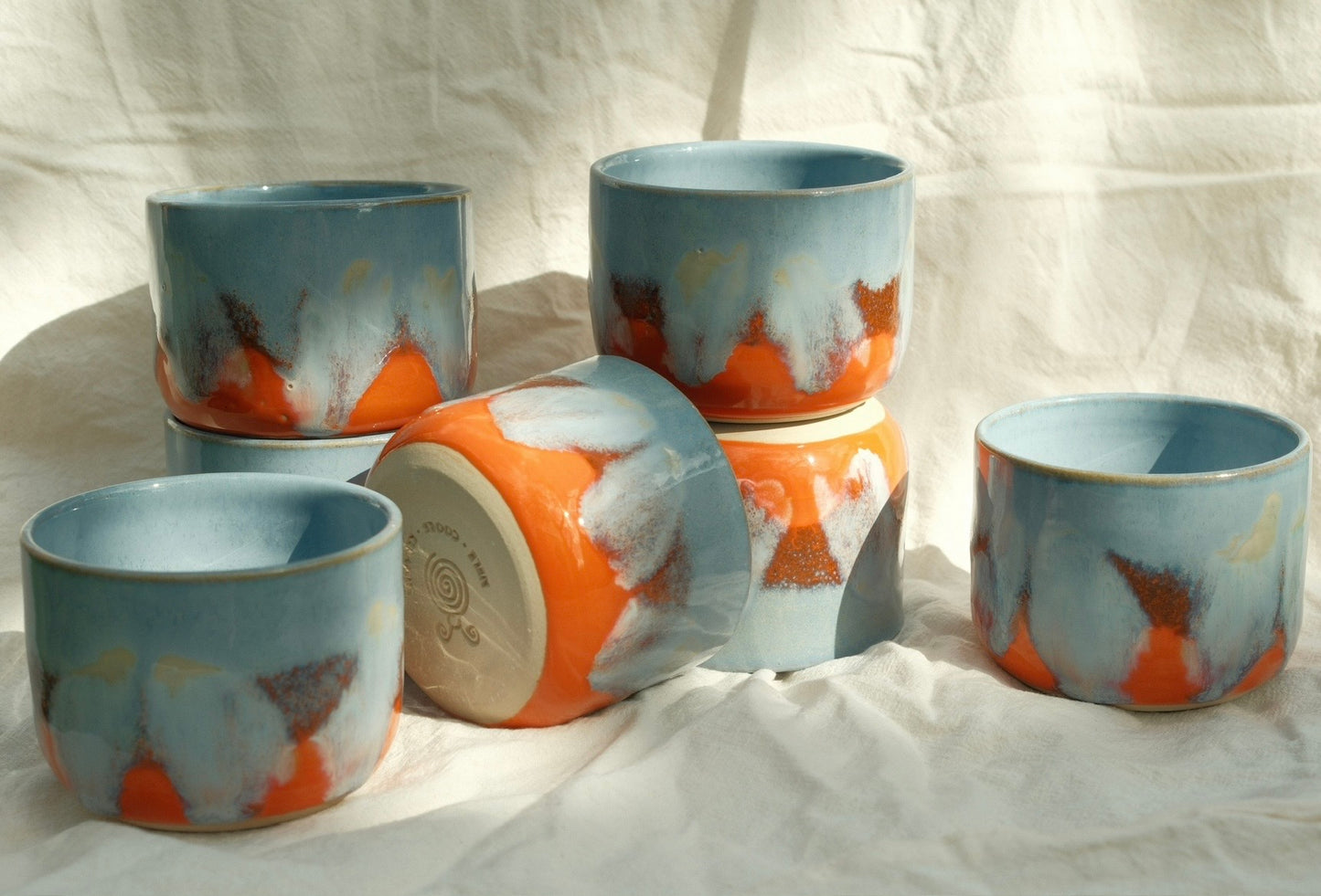 Becher Luise Blau/Orange